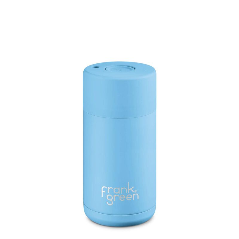 frank green 12oz Ceramic Cup with Push Button Lid Sky Blue image number 0